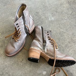 FREEBIRD | LEATHER CAVALIER BOOTS | GRAVEL COLORWAY